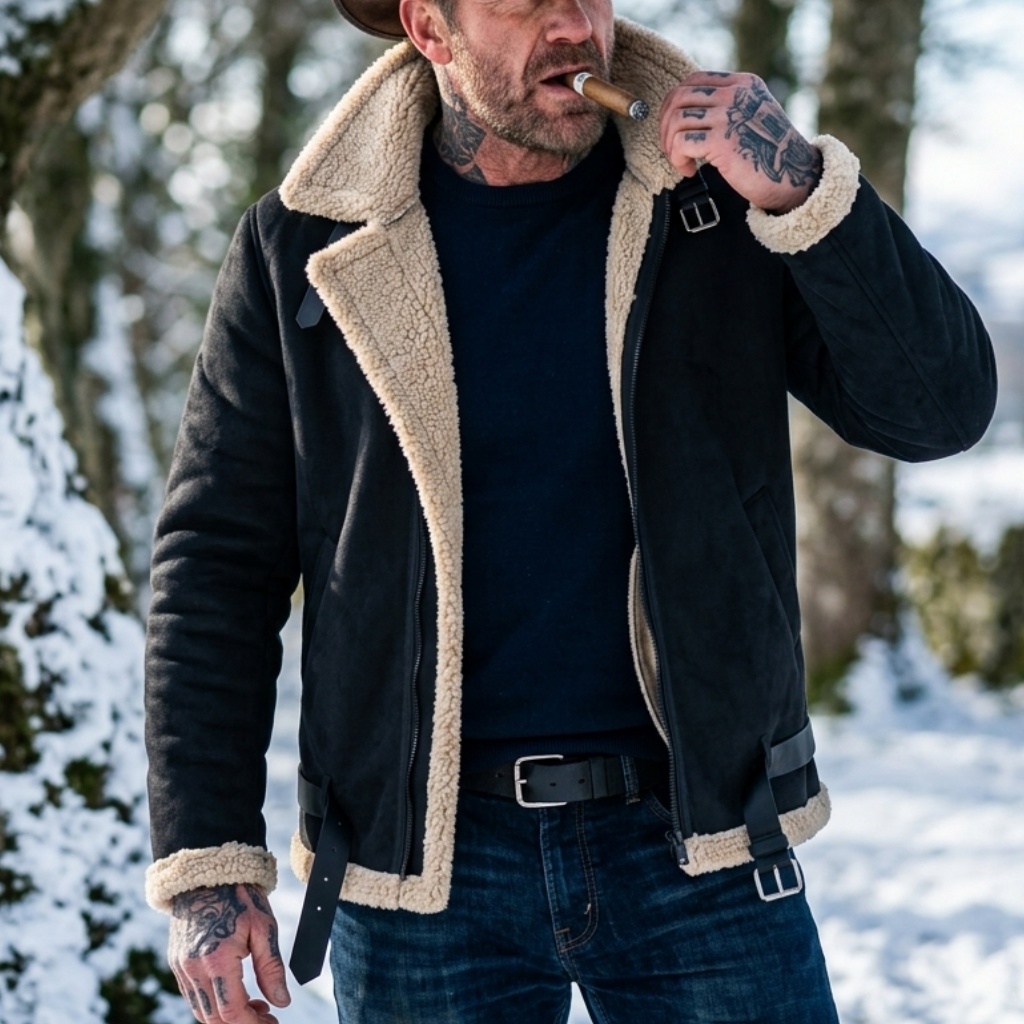 Winter Clothing Hiking - Jaqueta Masculina de Inverno em Suede